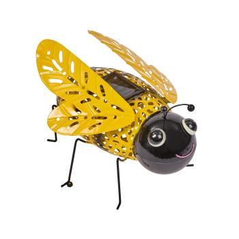 Preview: Solar-Silhouette Biene "Buzzy Bee" aus Metall, gelb-schwarz, 16 x 26 x 23 cm